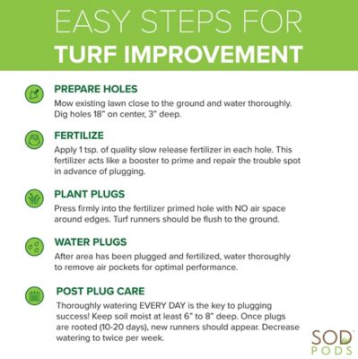 Image showing 7 th SodPods Bermuda Grass Plugs Plants, SP Power Planter Bundle, 64 pc.