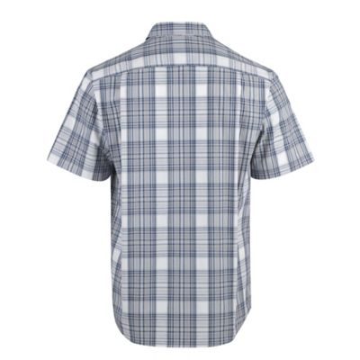 Image showing  Men's Stretch Poplin Plaid Short-Sleeve Button-Down Shirt