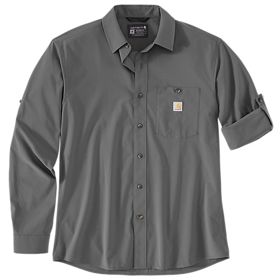 carhartt dress shirt Rugged ProfessionalSeries Relaxed Fit Canvas Long-Sleeve Constructed from lightweight Carhartt Big & Tall Dark