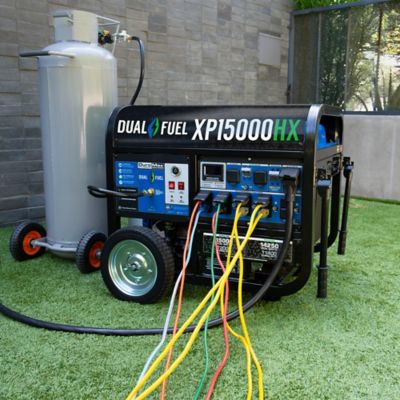 Image showing 7 th DuroMax 15,000/12,000-Watt Dual-Fuel XP15000HX Portable Home Power Backup Generator, CO Alert
