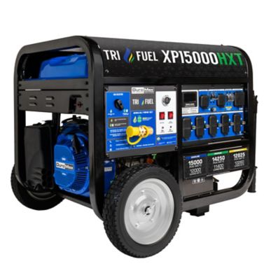 DuroMax 15,000/12,000-Watt Tri-Fuel XP15000HXT Portable Home Power Backup Generator, CO Alert