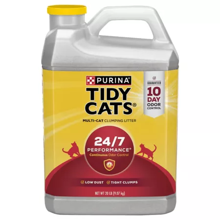 Tidy Cats Purina 24/7 Performance Unscented Clumping Clay Cat Litter Multi-Cat 20 lb Pitcher Cat Litter