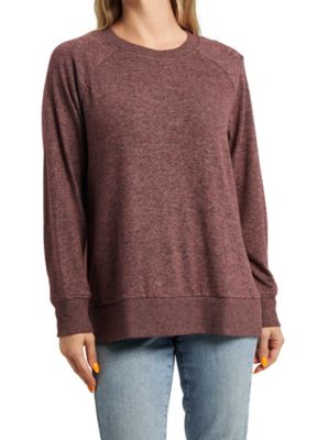 Como Vintage Women's Crew Neck Long-Sleeve Pullover with Side Slits