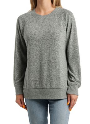 Como Vintage Women's Crew Neck Long-Sleeve Pullover with Side Slits