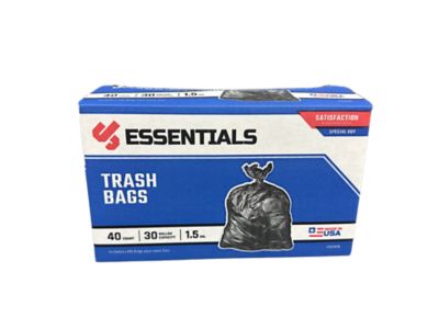 JobSmart Essentials Trash Bags 30 Gallon Black, 40 ct.