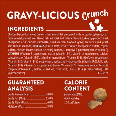 Image showing  Cat Treats, Party Mix Gravy-licious Crunch Chicken and Gravy Flavors - 2.1 oz. Pouch