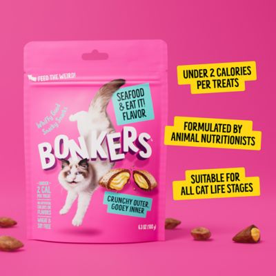 Image showing 6 th Bonkers Cat Treats Dry Catnip, Chick N' Cheddar Flavor