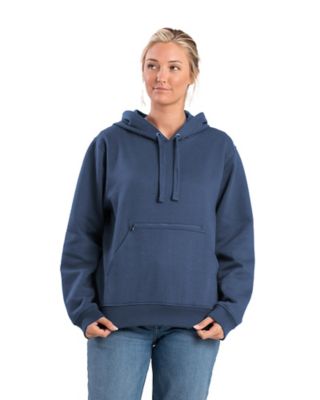 Berne Women's Zippered Pocket Hooded Pullover Sweatshirt