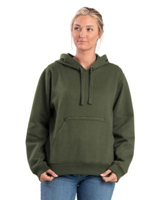 Berne Women's Zippered Pocket Hooded Pullover Sweatshirt