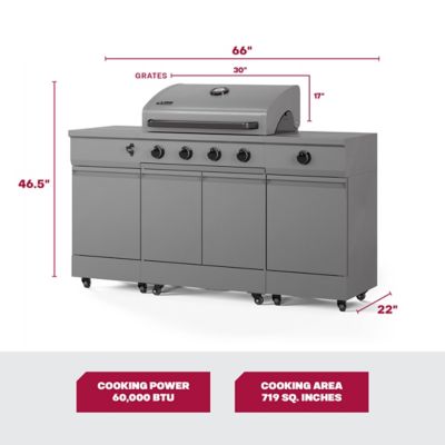 Image showing  5-Burner Fresno Propane and Natural Gas Convertible Grill, Gunmetal