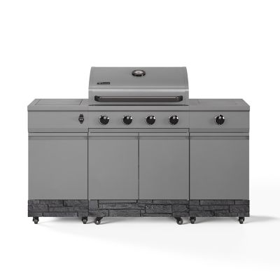 TYTUS 5-Burner Fresno Propane and Natural Gas Convertible Grill, Gunmetal/Graphite Stone