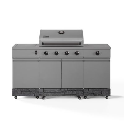 TYTUS Fresno 5-Burner Convertible Grill in Gunmetal, Graphite Stone