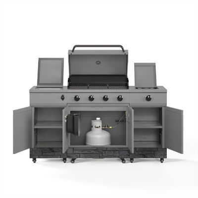 Image showing  5-Burner Fresno Propane and Natural Gas Convertible Grill, Gunmetal/Graphite Stone