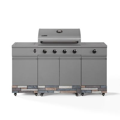 TYTUS 5-Burner Fresno Propane and Natural Gas Convertible Grill, Gunmetal/Ash Stone