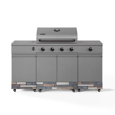 TYTUS Fresno 5-Burner Convertible Grill in Gunmetal, Ash Stone