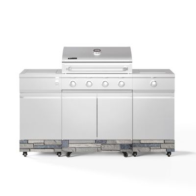 TYTUS Fresno 5-Burner Convertible Grill in Stainless Steel, Shadow Stone