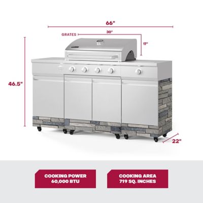Image showing  5-Burner Fresno Propane and Natural Gas Convertible Grill, Shadow Stone