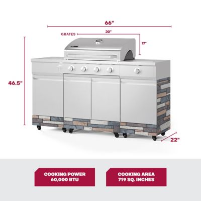 Image showing  5-Burner Fresno Propane and Natural Gas Convertible Grill, Ash Stone