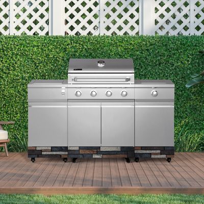 Image showing 9 th TYTUS 5-Burner Fresno Propane and Natural Gas Convertible Grill, Ash Stone