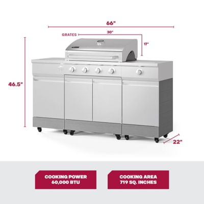 Image showing  5-Burner Fresno Propane and Natural Gas Convertible Grill, Carbon Wood