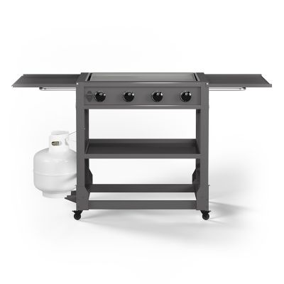 Image showing  4-Burner Fresno Multi-Fuel Flat Top Griddle with Tool Set and Cover, 498 sq. in., Gunmetal