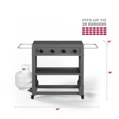 Image showing 9 th TYTUS 4-Burner Fresno Flat Top Griddle with Tool Set and Cover, Gunmetal
