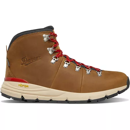 Danner Mountain 600 Gore-Tex Men's Low-Top Waterproof Hiking Boots 4.5-in Grizzly Brown/Rhodo Red 1 Pair Men's Hiking Boots