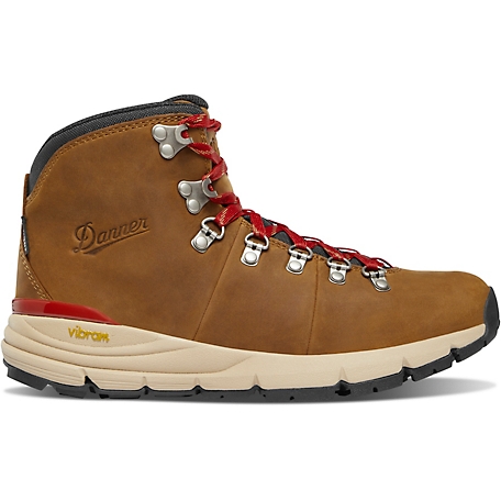 Danner Women's Mountain 600 Leaf 4.5 in. Grizzly Brown, Rhodo Red Gore-Tex Hiking Boot