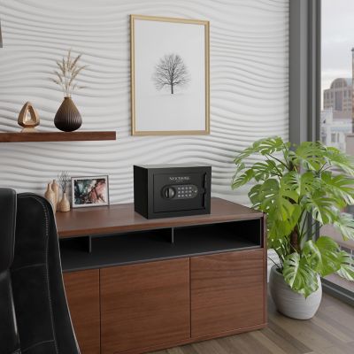 Image showing 8 th Sanctuary 0.5 cu. ft. Electronic Lock Onyx Fireproof Home & Office Safe, Matte Black