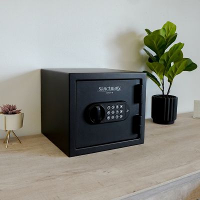 Image showing 9 th Sanctuary 0.5 cu. ft. Electronic Lock Onyx Fireproof Home & Office Safe, Matte Black