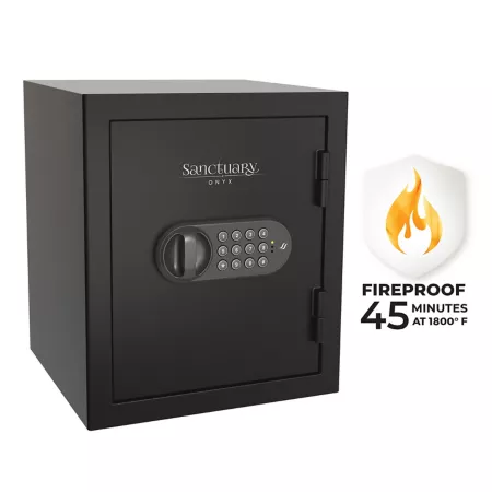 Sanctuary 1.01 cu Fireproof Onyx Electronic Lock for Home and Office Matte Black Home Safes