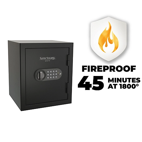 Sanctuary Onyx 1.01 cu. ft. Fireproof Home & Office Safe with Electronic Lock, Matte Black