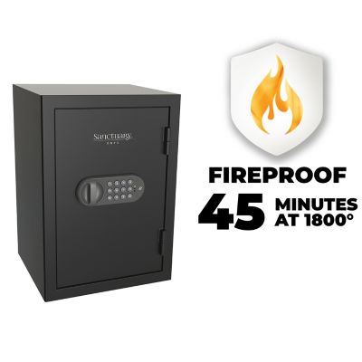 Sanctuary Onyx 1.34 cu. ft. Fireproof Home & Office Safe with Electronic Lock, Matte Black