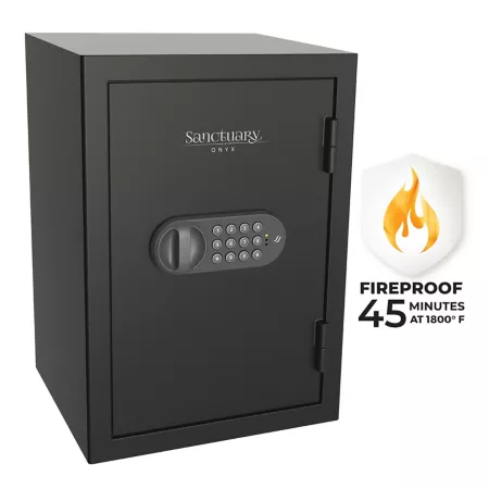 Sanctuary 1.34 cu Fireproof Onyx Electronic Lock for Home and Office Matte Black Home Safes