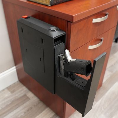 Image showing  Home Defense Quick Access Side Mount Handgun Vault with Biomeric Lock, Matte Black