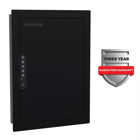 Sanctuary Wall Safe with Electronic Lock Matte Black Home Safes