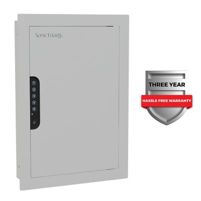 Sanctuary In Wall Vault with Electronic Lock, Matte White