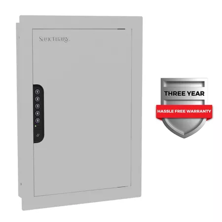 Sanctuary Wall Safe with Electronic Lock Matte White Home Safes