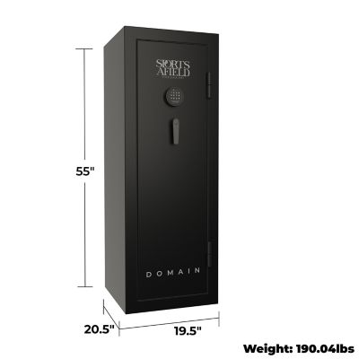 Image showing 8 th Sports Afield Domain 20 Gun Fire Safe with Electronic Lock, Black