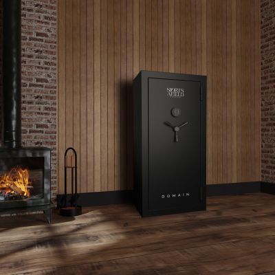Image showing 9 th Sports Afield 30 Gun 11.09 cu. ft. Electronic/Key Lock Domain Fire Gun Safe, Black