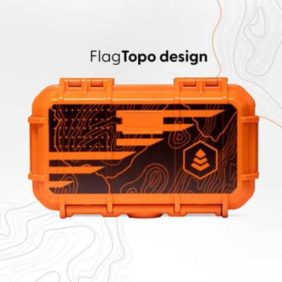 Image showing  9mm Pistol Ammo Case, Orange with Flag Print