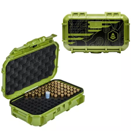 Evergreen 9mm Pistol Ammo Case Green with Flag Print Ammunition Storage & Cans