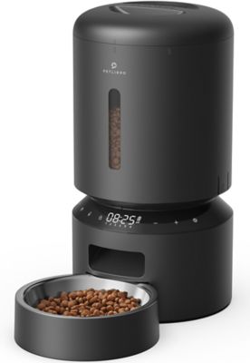 PetLibro Granary Stainless Steel 5 L Automatic Dog and Cat Feeder with Voice Recorder, Black