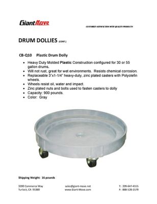 Image showing  55 30 Gallon Plastic 3 Stage Drum Dolly