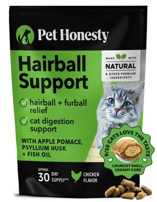 Pet Honesty Dual Texture Hairball Support Supplement for Cats