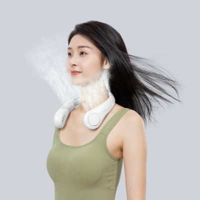 Image showing  Portable Neck Fan, 4000 mAh Rechargeable Battery Operated Wearable Personal Fan, Headphone Design, 3 Speeds, FA14, Grey