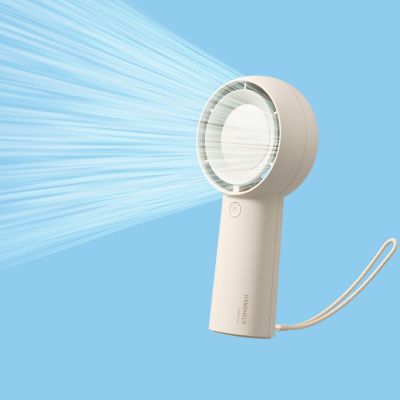 Image showing  Handheld Turbo Fan, 16H Max Cooling Time, Mini & Portable Design, 4000mAh battery USB Fan with 5 Speeds, FA43, Brown