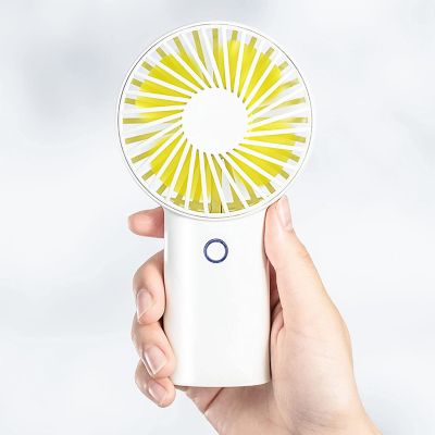 Image showing  Handheld Mini Fan, 20Hrs Cooling, USB Rechargeable 4000mAh Portable Fan, Battery Operated Hand Fan, F2B, White