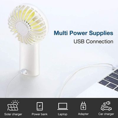 Image showing  Handheld Mini Fan, 20Hrs Cooling, USB Rechargeable 4000mAh Portable Fan, Battery Operated Hand Fan, F2B, White