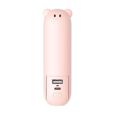 Image showing  Small Handheld 3 in 1 Hand Fan and Portable USB 4500mAh battery Rechargeable Pocket Fan, F8X, Pink